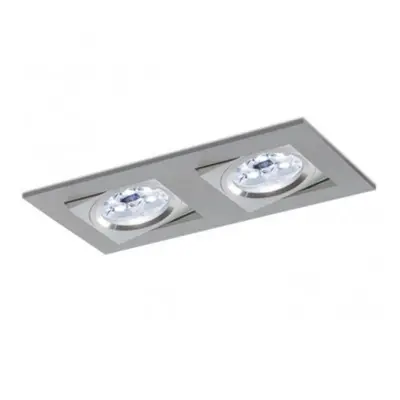 Vestavné svítidlo Aluminio Plata, kartáčovaný hliník 2x50W, 230V - BPM