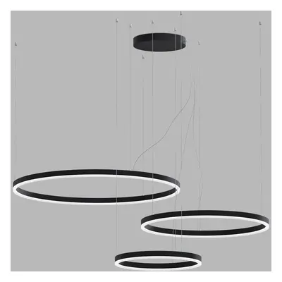 LED2 Závěsné svítidlo CIRCLE SET 3 P-Z, B DALI/PUSH DIM 136W 3000K/4000K černá - LED2 Lighting