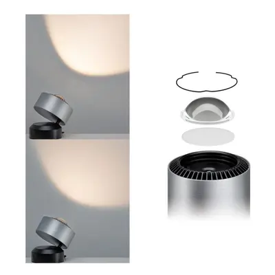 LED stolní lampa Aldan 3,5W černá/hliník kartáčovaný stmívatelné 797.18 - PAULMANN