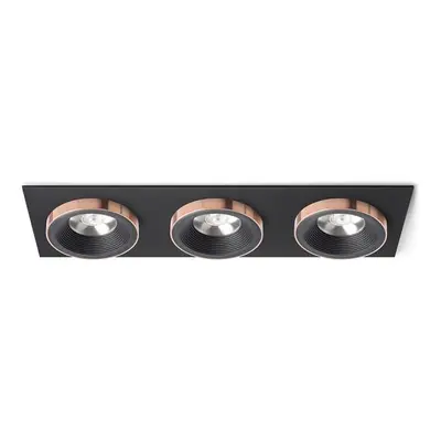 SHARM SQ III zápustná černá/černá měď 230V LED 3x10W 24° 3000K - RED - DESIGN RENDL