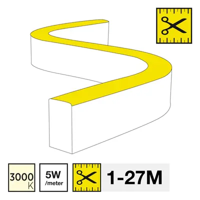 LED pásek SLC NEON FLEX SIDE 3000K 5W 207LM 1-27M IP67 - TLG