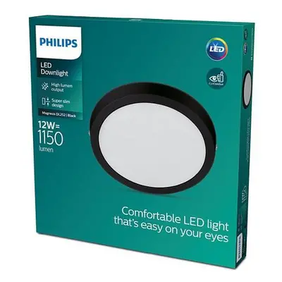 MAGNEOS SVÍTIDLO PŘISAZENÉ KULATÉ LED 12W 1150lm 2700K, černá - PHILIPS (929002661131)