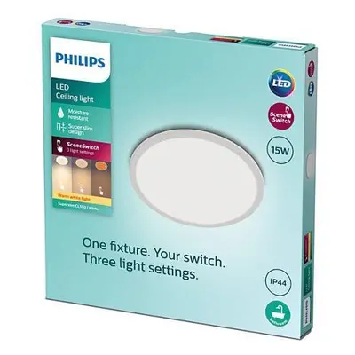 LED Koupelnové stropní svítidlo Philips Superslim CL550 8719514327184 15W 1300lm 2700K IP44 25cm