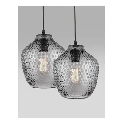 Závěsné svítidlo CLARO kouřové sklo černý kov E27 1x12W 230V IP20 bez žárovky - NOVA LUCE