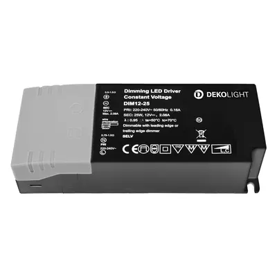 Deko-Light LED-napájení BASIC, DIM, CV, 12V 2,5-25W konstantní napětí 200-2080 mA IP20 stmívatel