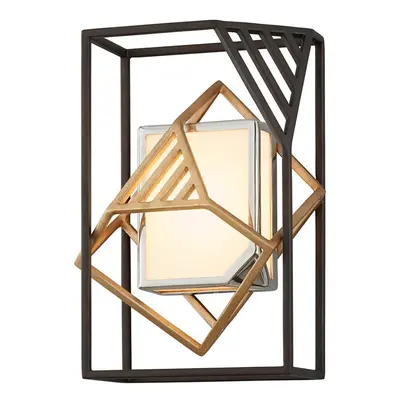 Nástěnné svítidlo CUBIST kov/akryl bronz/zlatá/bílá LED 12W 2700 - HUDSON VALLEY (Troy)