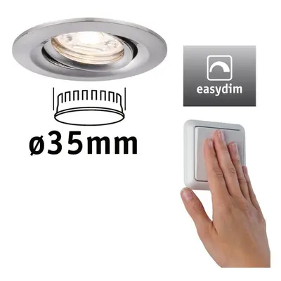 LED vestavné svítidlo Nova mini Plus EasyDim výklopné 1x4,2W 2.700K kov kartáčovaný 230V - PAULM