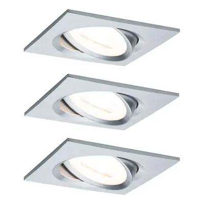 Vestavné svítidlo LED Nova hranaté 3x6,5W GU10 hliník broušený nastavitelné 934.38 - PAULMANN