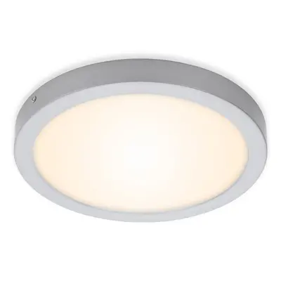 LED stropní svítidlo, pr. 30 cm, 21 W, matný chrom - BRILONER