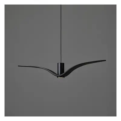 Night Birds Exterior, závěsné svítidlo, 6,5W LED, šedé kouřové sklo / masiv / černý kabel, délka