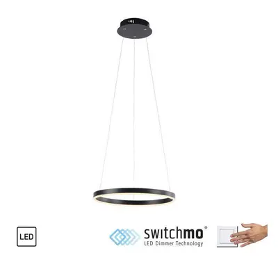 RITUS LED závěsné svítidlo antracit, kruhové pr.40cm, stmívatelné, Switchmo, teplá bílá krokově 