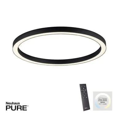 Paul Neuhaus LED stropní svítidlo PURE-LINES antracit 70x70 CCT dálkový ovladač 2700-5000K - PAU