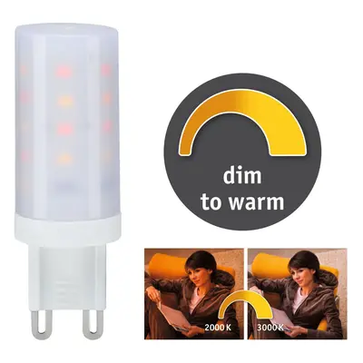 LED žárovka 4W G9 teplá bílá dim to warm - PAULMANN