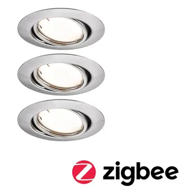 LED vestavné svítidlo Smart Home Zigbee Base Coin základní sada výklopné kruhové 90mm 20° 3x4,9W