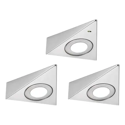 LED podskříňkové svítidlo Trias čidlo přiblížení 3ks sada 3x2,7W 135x132mm 230/12V kov kartáčova