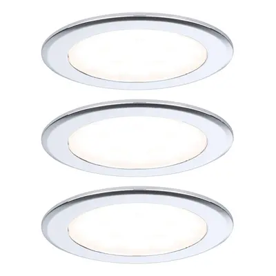 LED vestavná nábytková svítidla 3ks sada kruhové 65mm 3x2,5W 230/12V 3000K chrom - PAULMANN