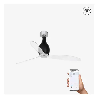 MINI ETERFAN M, černá/transparentní, stropní ventilátor s DC motorem SMART - FARO