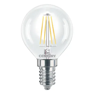 LED FILAMENT MINI GLOBE ČIRÁ 4W E14 2700K 470Lm 360d 45x76mm IP20 - CENTURY