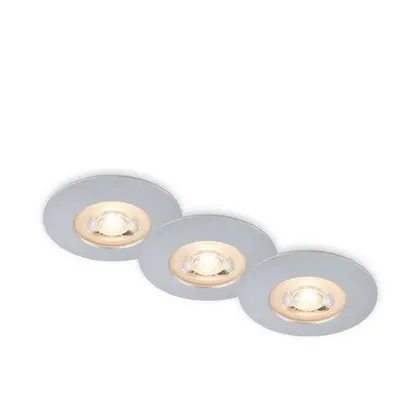 LED vestavná svítidla, pr.9 cm, 3x LED, 5 W, 480 lm, matný chrom - BRILONER