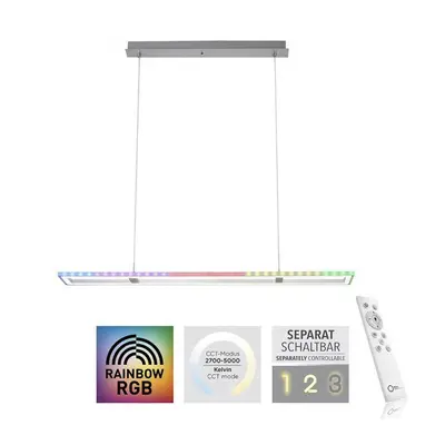 FELIX60 LED závěsné svítidlo, stříbrná barva, stmívatelné, Rainbow RGB, paměťová funkce RGB+2700