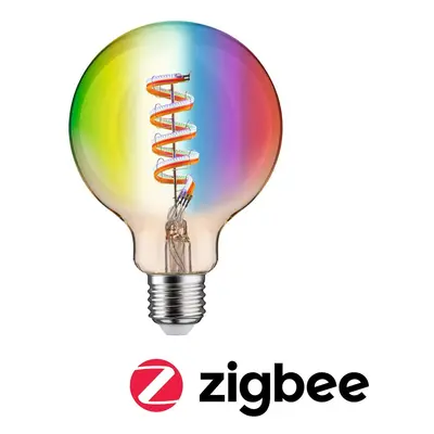 Filament 230V Smart Home Zigbee 3.0 LED Globe G95 E27 6,3W RGBW+ stmívatelné zlatá - PAULMANN