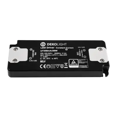 Deko-Light LED-napájení FLAT, CC, UT350mA/20W konstantní proud 350 mA IP20 2-57V DC 0,70-20,00 W