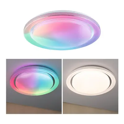 LED stropní svítidlo Rainbow efekt duhy RGBW 230V 38,5W chrom/bílá - PAULMANN