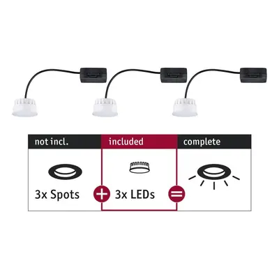 LED Modul vestavné svítidlo Choose Coin 3ks sada kruhové 50mm Coin 3x6W 230V 2700K satén - PAULM