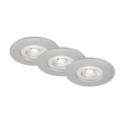 3ks sada LED vestavné svítidlo, pr. 9 cm, 5 W, matný chrom - BRILONER