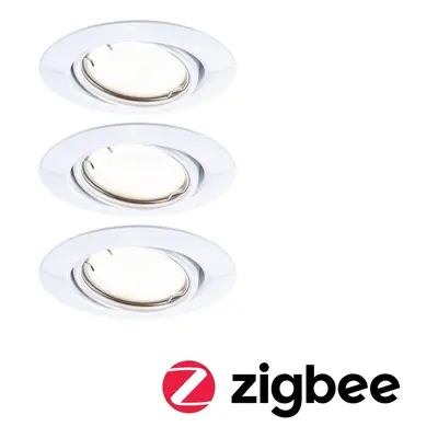 LED vestavné svítidlo Smart Home Zigbee Base Coin základní sada výklopné kruhové 90mm 20° 3x4,9W