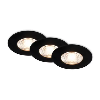 3ks sada LED vestavné svítidlo, 6,5 cm, 3x 3,6W, 350lm, černá - BRILONER