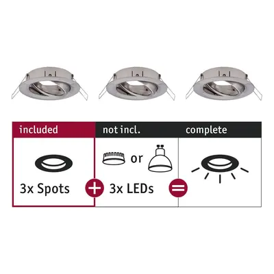 Vestavné svítidlo Choose spot výklopné set max. 3x10W kov kartáčovaný 230V - PAULMANN