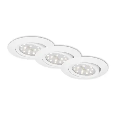 3ks sada LED vestavné svítidlo, pr. 8,2 cm, 3 W, bílé - BRILONER