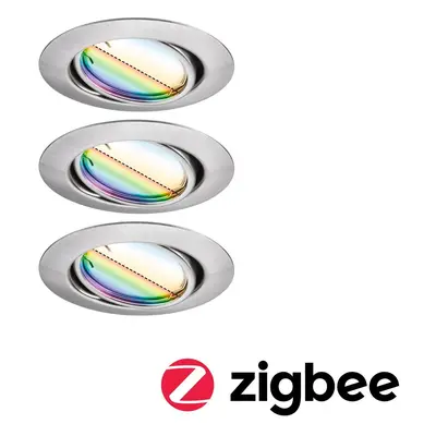 LED vestavné svítidlo Smart Home Zigbee Base Coin základní sada výklopné kruhové 90mm 20° 3x4,9W