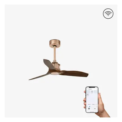 JUST FAN XS, měď/dřevo, stropní ventilátor 81cm SMART - FARO