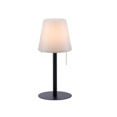 KENO LED stolní lampa, černá, stmívatelné, moderní vč. tahacího vypínače, bateriové, USB napájen