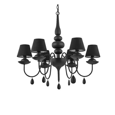 Závěsné svítidlo Ideal Lux Blanche SP6 nero 111872 černé 75cm - IDEALLUX