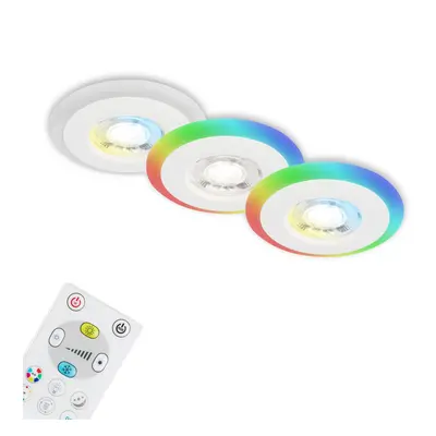 LED vestavná svítidla sada, pr.8,4 cm, 3x LED, 5 W, 460 lm, bílé - BRILONER