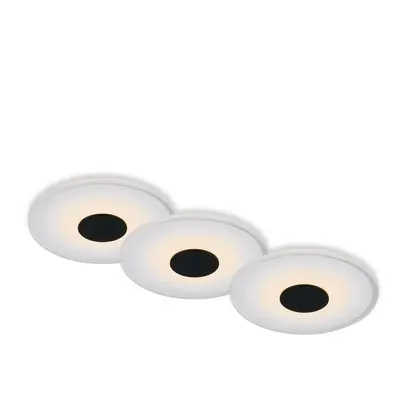 LED vestavné svítidlo, pr.12 cm, 3x LED, 6 W, 650 lm, černá - BRILONER