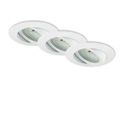 3ks sada LED vestavné svítidlo, pr. 8,2 cm, 4,8 W, bílé - BRILONER