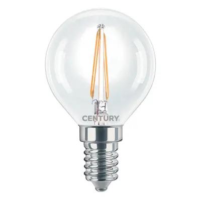 LED FILAMENT MINI GLOBE ČIRÁ 2W E14 2700K 245Lm 360d 45x76mm IP20 - CENTURY