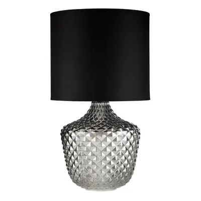 Stolní lampa Brilliant Jewel E27 315mm max. 20W kouřové sklo/černá sklo/látka - PAULMANN