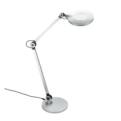 CCT LED stolní lampa na psací stůl, pr. 20 cm, 9 W, stříbrná - BRILO