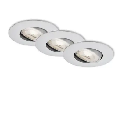 3ks sada LED vestavné svítidlo, pr. 9 cm, nastavitelné, 5 W, matný chrom - BRILONER