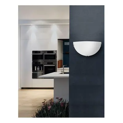 Nástěnné svítidlo ANCO matné bílé sklo chromovaný kov E27 1x12W - NOVA LUCE