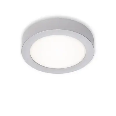 LED stropní svítidlo, pr. 17 cm, 11 W, matný chrom, 4000 K - BRILONER