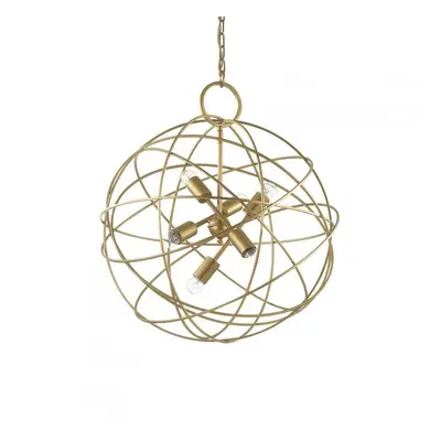 Závěsné svítidlo Ideal Lux Konse SP6 oro 156026 zlaté 60cm - IDEALLUX