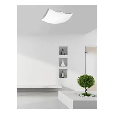 Stropní svítidlo QUALE matné bílé sklo chromovaný kov E27 3x12W - NOVA LUCE