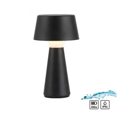 ABERA LED stolní lampa na baterie černá dotykový stmívač IP54 USB vnitřní i venkovní použití 300