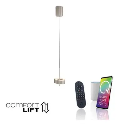 Závěsné svítidlo Q-ROTATE 1 ramenné hliník nastavitelná výška Smart Home ZigBee 2700-5000K - PAU